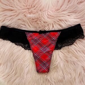 Brand New VICTORIA'S SECRET SATIN & LACE THONG-XS